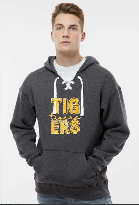 Sport Lace Hooded Sweatshirt - Distressed Tigers