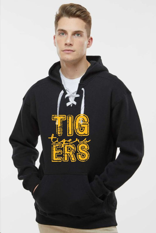 Sport Lace Hooded Sweatshirt - Distressed Tigers