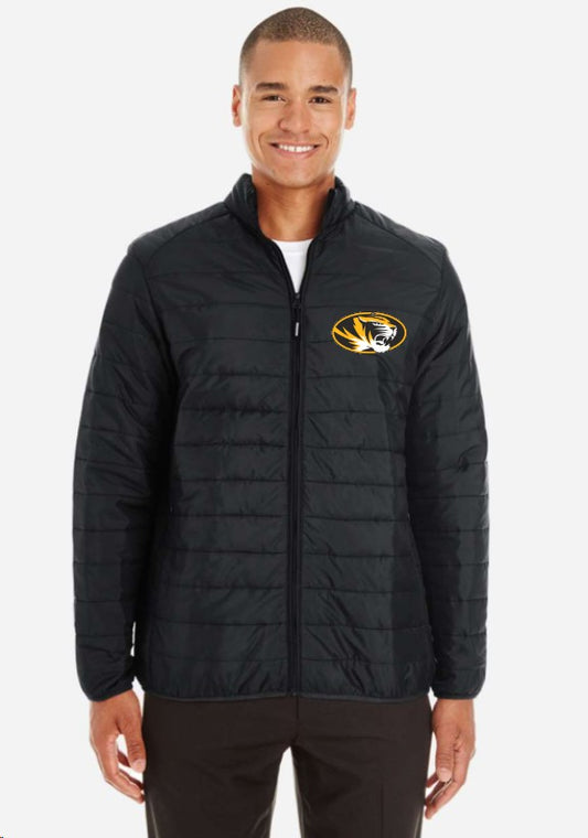 Men's Packable Puffer Jacket - embroidered tiger design