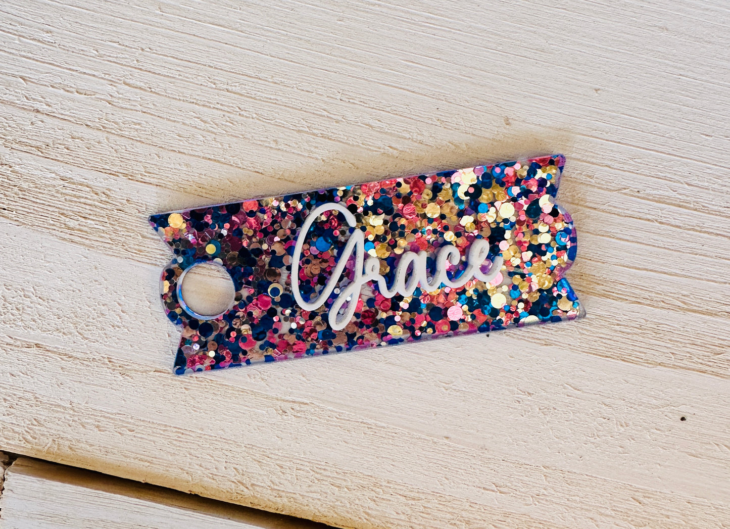 Tumbler Name Tag - Glitter and Prints