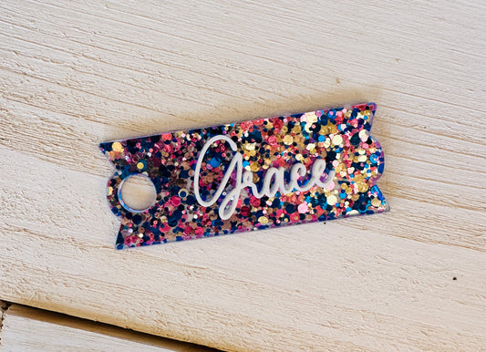 Tumbler Name Tag - Glitter and Prints