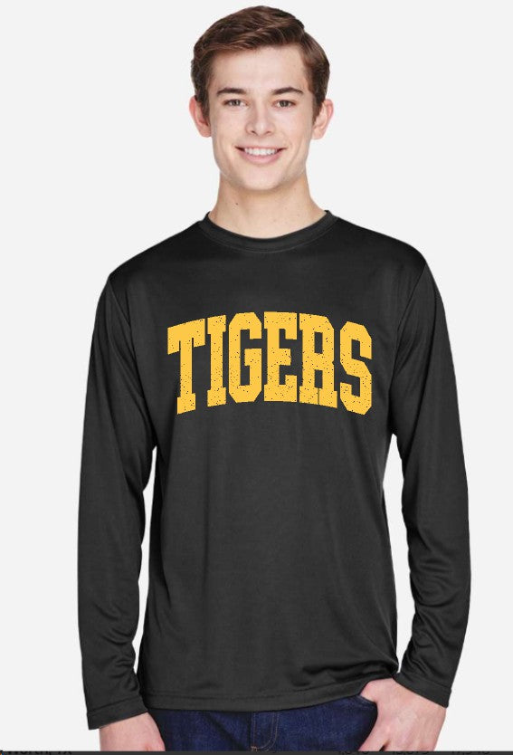 Performance Long Sleeved T-Shirt - Tigers Distressed Design