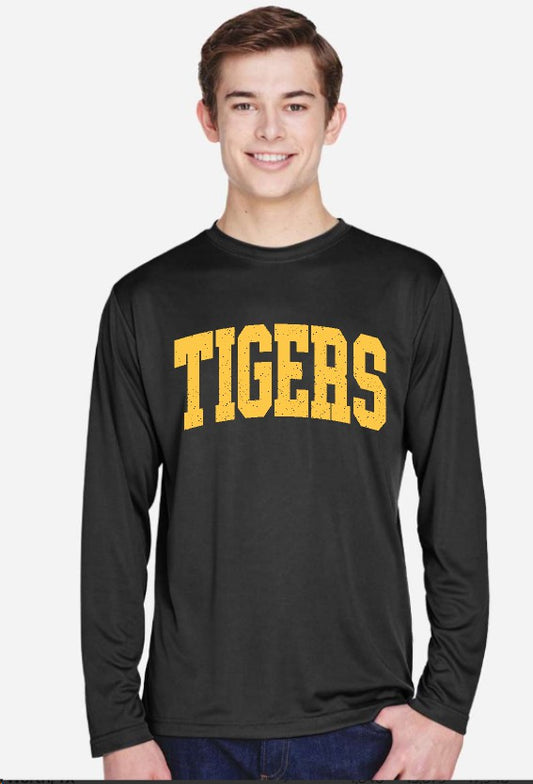 Performance Long Sleeved T-Shirt - Tigers Distressed Design