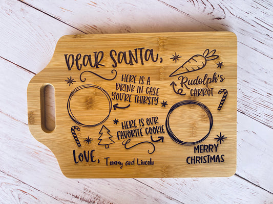 Santa's Milk & Cookies Personalized Treat Board