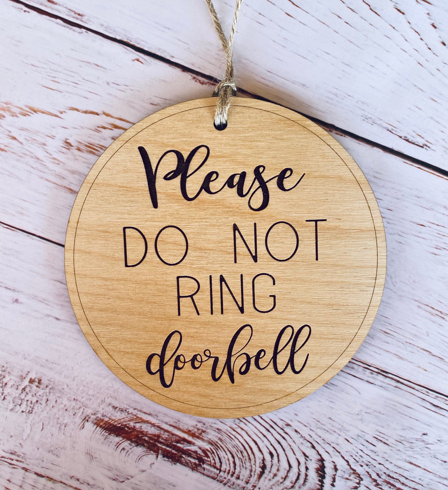 Do Not Ring the Doorbell Door Hanger Sign