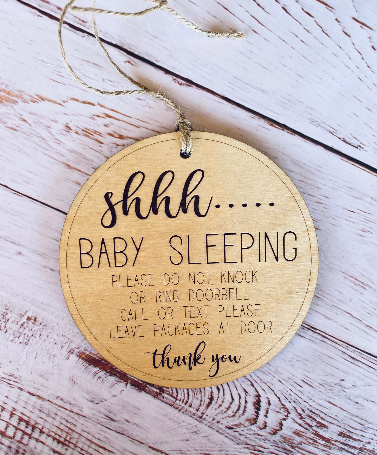 Shhh Baby Sleeping Door Hanger Sign