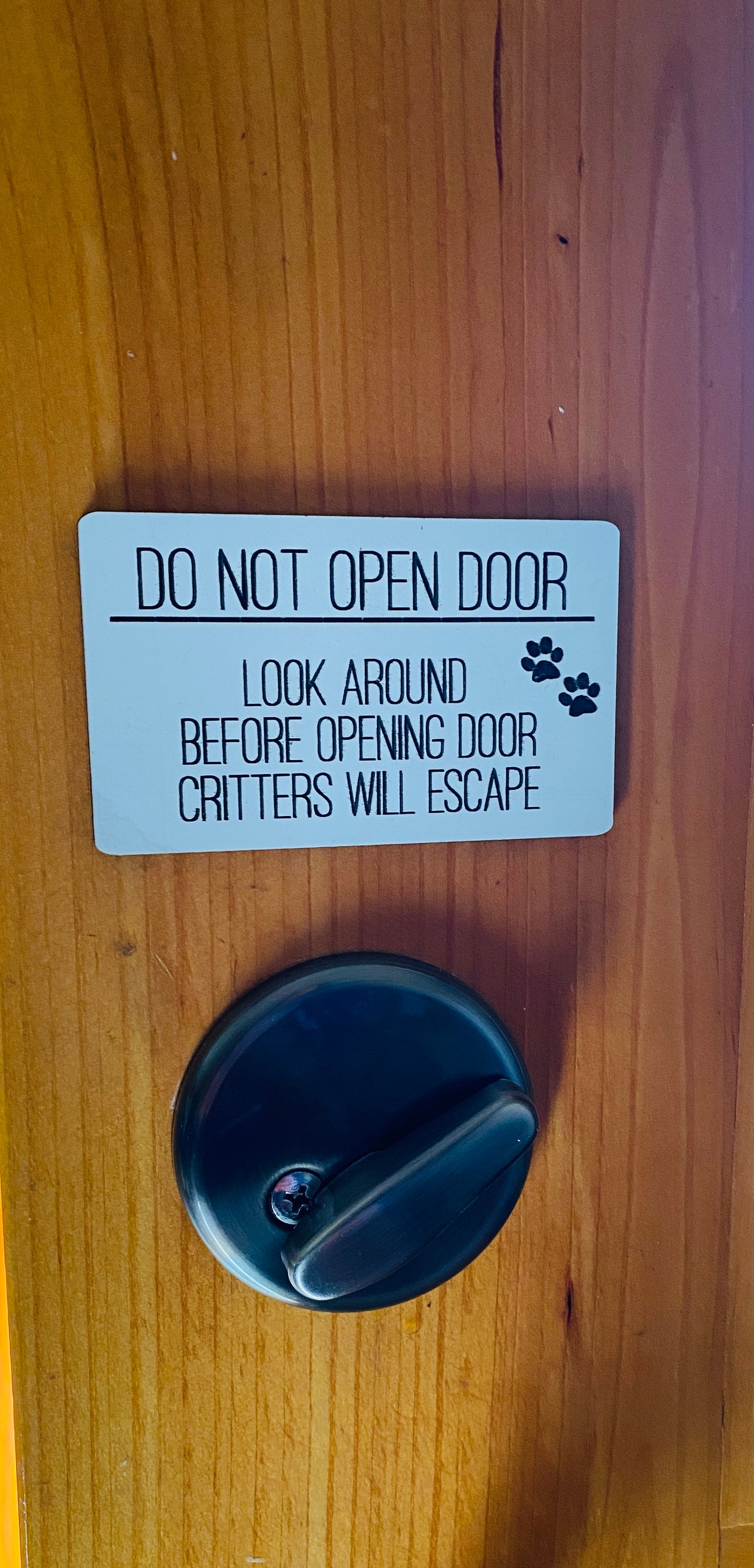 STOP! Do Not Open Door Pet Sign - Adhesive Sign